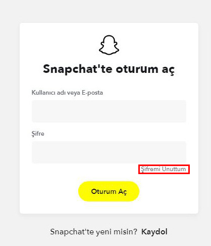 Snapchat şifresi nasıl sıfırlanır