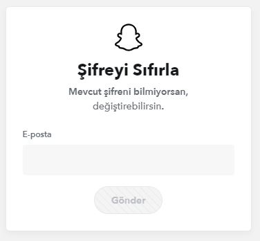 Snapchat - Eposta ile şifre sıfırlama