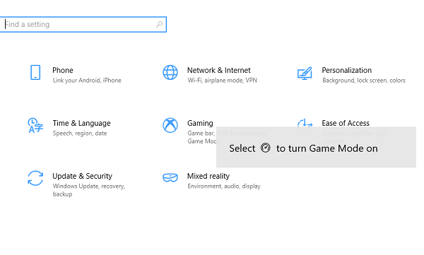 Windows 10'da Oyun Modu bildirimleri nasıl kapatılır?