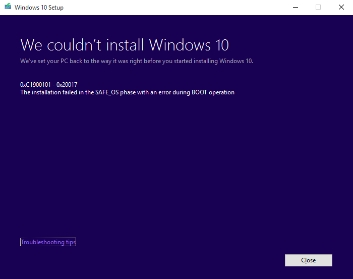 Windows 10 0xC1900101 Hatasının Çözümü