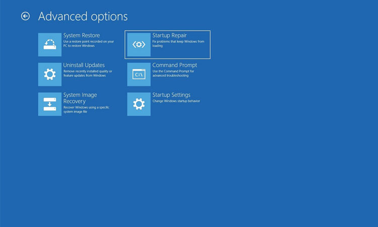 Windows 10 Açılmama Sorunları için Başlangıç Onarmayı Kullanmak