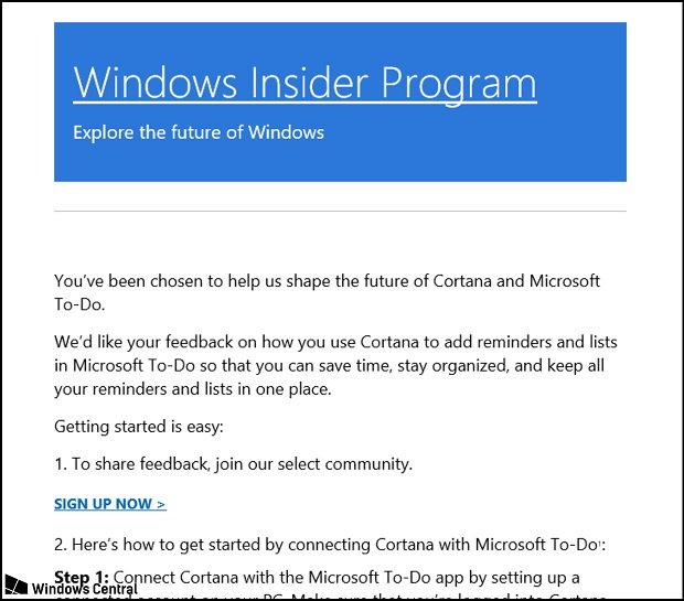 Microsoft Cortana ve To-Do Entegrasyonu, Windows Insider'lar için Teste Sunuluyor