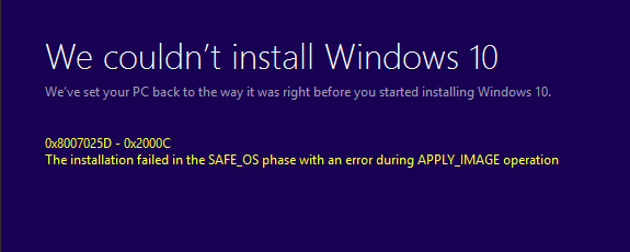 "Windows 10'u yükleyemedik" Probleminin Çözümü