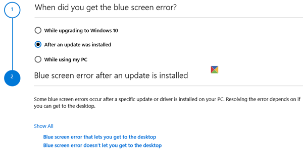 Windows 10 Mavi Ekran Sorun Gidericisi