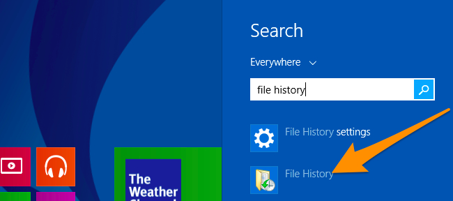 Windows 8'de Sistem Yedekleme'yi Açın