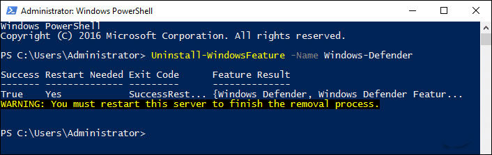 Windows Server 2016'da Windows Defender'ı Kaldırma