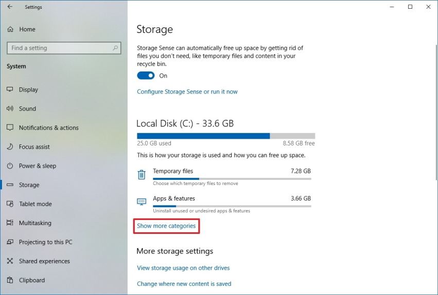 Windows 10'da Ayrılmış Depolama Kullanımı Nasıl Kontrol Edilir?