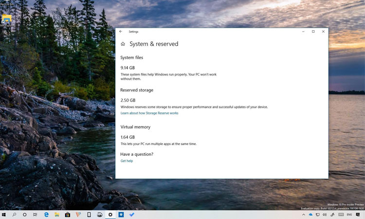 Windows 10 Ayrılmış Depolama Alanı