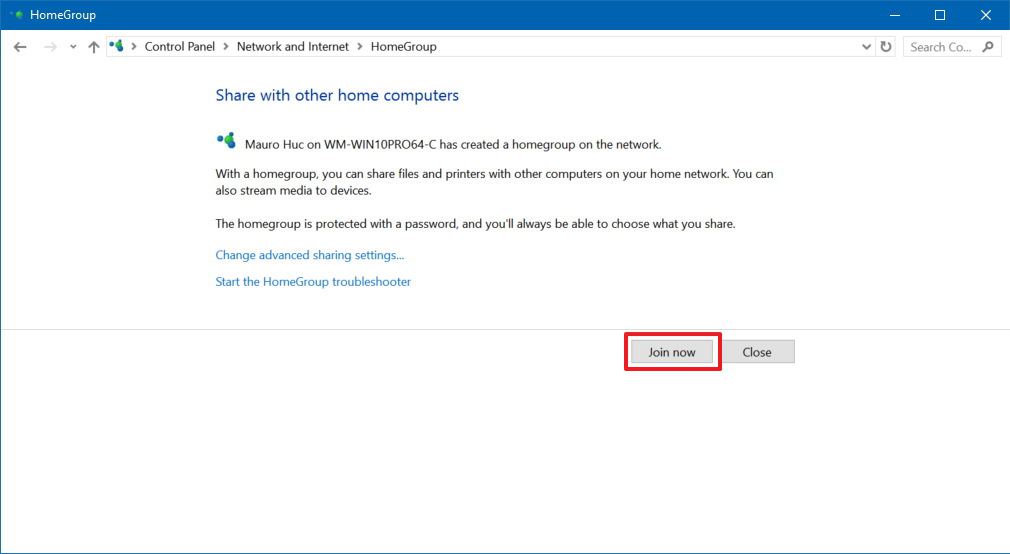 Windows 10 Ev Grubuna Katılmak