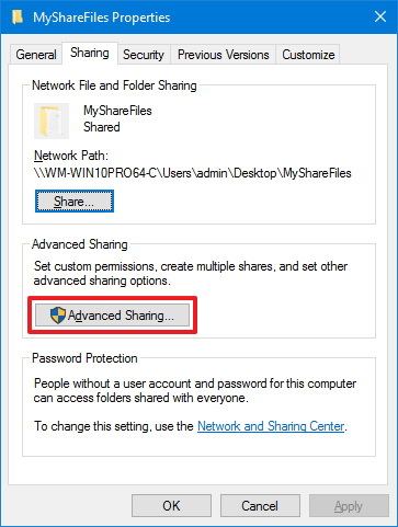 Windows 10'da Gelişmiş Ayarları Kullanarak Dosyaları Paylaşma
