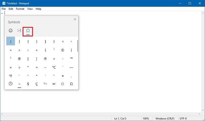 Windows 10 - Emoji Panelini Kullanarak Sembol Eklemek