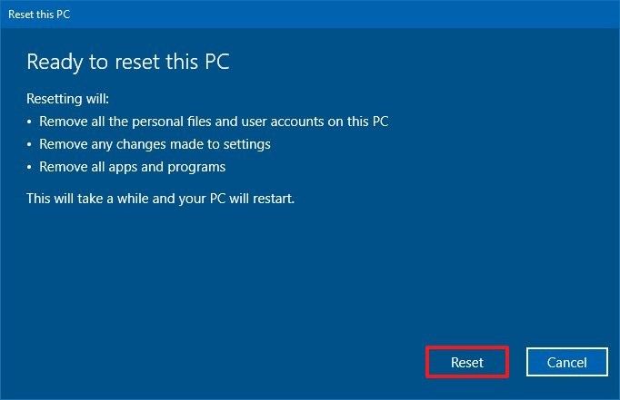 Windows 10'da Bu Bilgisayarı Sıfırla ile Her Şeyi Silme Adımları