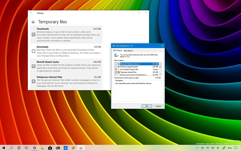 Windows 10'da ki Disk Temizleme, İndirilenleri yanlışlıkla silme seçeneğini kaldırıyor
