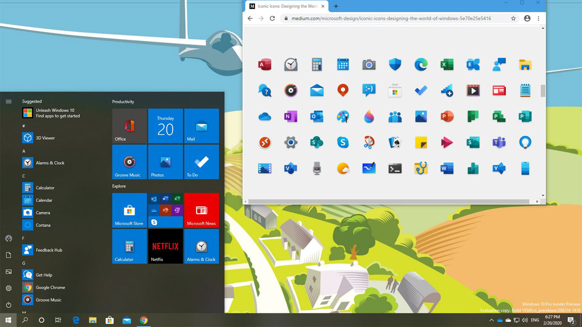 Windows 10 için yeni uygulama simgeleri