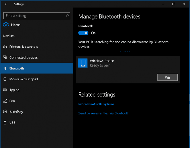 Windows 10 Bluetooth Eşleştirme
