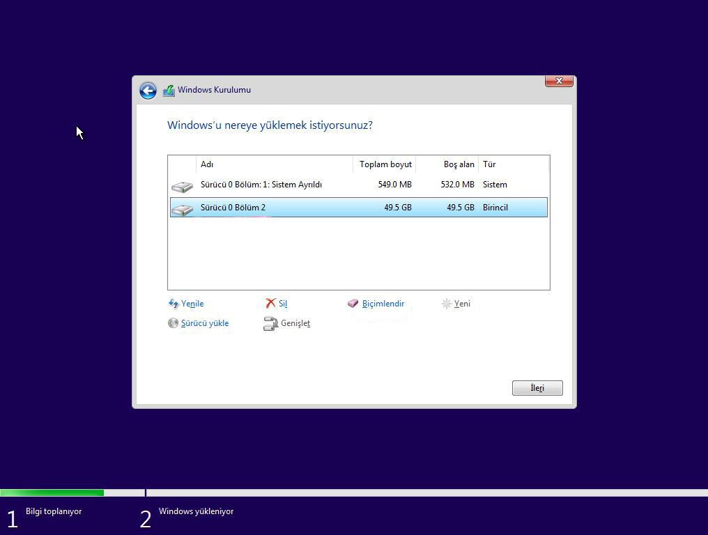 Windows 10 Disk Biçimlendirme