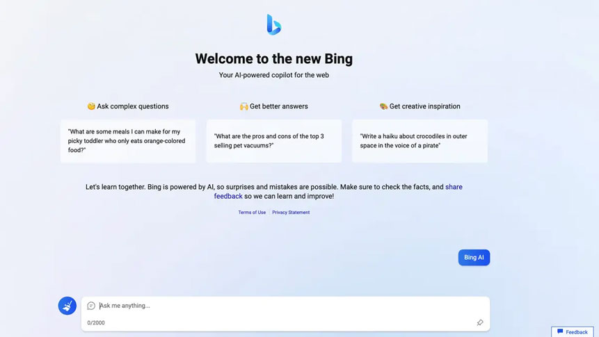 Bing Chat AI artık Microsoft hesabı olmadan kullanılabilir